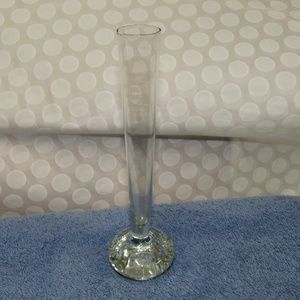 Skinny Glass with Bubble Base Vase